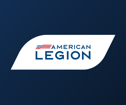 Brandmark of The American Legion on dark blue background